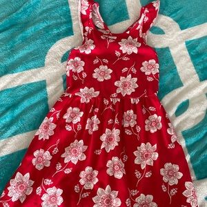Red floral dress